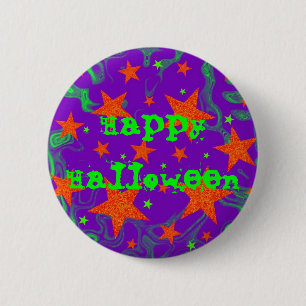 Betoverde 'Fijne Halloween' knopspeldje Ronde Button 5,7 Cm
