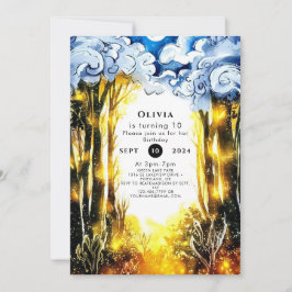 Betoverde Firefly Woodland verjaardag Kaart