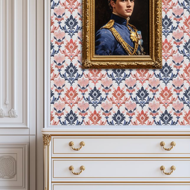 Betoverde Fleur Damask Princesscore Behang (Enchanted Fleur Damask Princesscore Wallpaper)