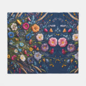 Betoverde Flora Geborduurde Wildflower Meadow Fleece Deken (Voorkant (Horizontaal))