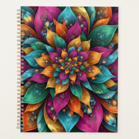 Betoverde Flora Goud Aquarel Botanisch Thema Planner (Voorkant)