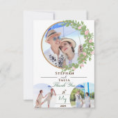 Betoverde Floral Elegance bruiloft Bedankkaart (Voorkant)