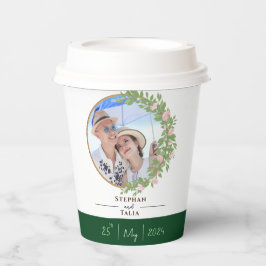 Betoverde Floral Elegance bruiloft Papieren Bekers