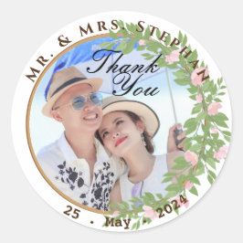 Betoverde Floral Elegance bruiloft Ronde Sticker