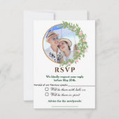 Betoverde Floral Elegance bruiloft RSVP Kaartje (Voorkant)