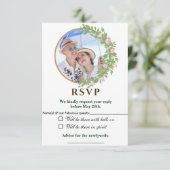 Betoverde Floral Elegance bruiloft RSVP Kaartje (Staand voorkant)