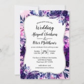 Betoverde Floral Violet Paarse Waterverf bruiloft Kaart (Voorkant)