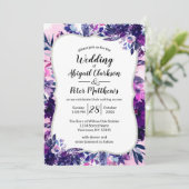 Betoverde Floral Violet Paarse Waterverf bruiloft Kaart (Staand voorkant)