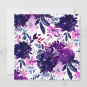 Betoverde Floral Violet Waterverf Trouwplein Kaart (Achterkant)