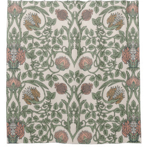 Betoverde florale vintage: retro wallpapers. douchegordijn