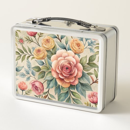 Betoverde Florals Metalen Lunchbox (Achterkant)