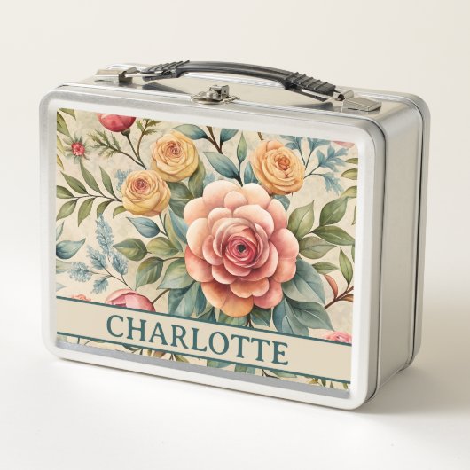 Betoverde Florals Metalen Lunchbox (Voorkant)