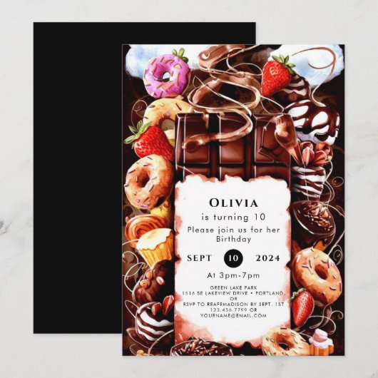 Betoverde Fontein Chocolade Verjaardag Kaart (Voorkant / Achterkant)