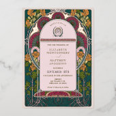 Betoverde Forest Art Deco bruiloft uitnodiging (Voorkant)