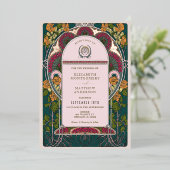 Betoverde Forest Art Deco bruiloft uitnodiging (Staand Voorkant)