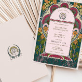 Betoverde Forest Art Deco bruiloft uitnodiging