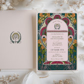 Betoverde Forest Art Deco bruiloft uitnodiging