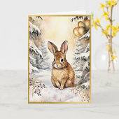 Betoverde Forest Bunny Groeten Kaart (Gele Bloem)
