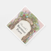 Betoverde Forest Fairy Garden op roze Servet (Hoek)