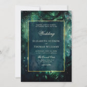 Betoverde Forest Faux Gold Lijst Elegante bruiloft Kaart (Voorkant)