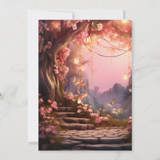 Betoverde Forest Glow Fantasy Woodland Sweet 16 Kaart (Achterkant)