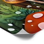 Betoverde Forest Magic Mushroom kleur Poster (Hoek)
