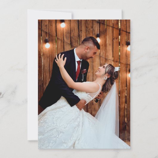 Betoverde Forest Mountain bruiloft foto Bedankkaart (Achterkant)