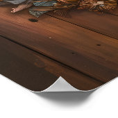 Betoverde Forest Mural op houten muur Poster (Hoek)