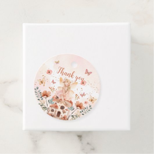 Betoverde Forest Mushroom Meisje's Eerste Verjaard Bedankjes Labels (In situ)