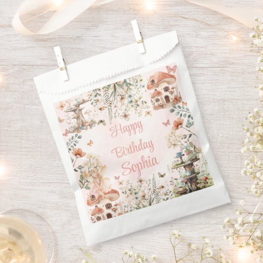 Betoverde Forest Mushroom Meisje's Eerste Verjaard Bedankzakje (Geknipt)