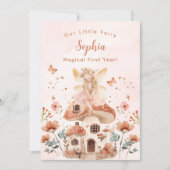 Betoverde Forest Mushroom Meisje's Eerste Verjaard Kaart (Voorkant)