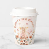 Betoverde Forest Mushroom Meisje's Eerste Verjaard Papieren Bekers (Voorkant)