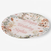 Betoverde Forest Mushroom Meisje's Eerste Verjaard Papieren Bordje (Gekanteld)