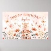 Betoverde Forest Mushroom Meisje's Eerste Verjaard Poster (Voorkant)