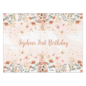 Betoverde Forest Mushroom Meisje's Eerste Verjaard Tafelkleed (Voorkant (Horizontaal))