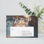 Betoverde Forest Oak Tree Fairy Lights RSVP Kaart (Staand voorkant)