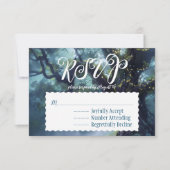 Betoverde Forest Oak Tree Fairy Lights RSVP Kaart (Voorkant)