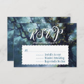 Betoverde Forest Oak Tree Fairy Lights RSVP Kaart (Voorkant / Achterkant)