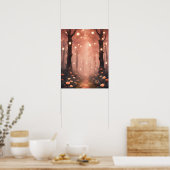 Betoverde Forest PEACH KLEINE LICHTJES Poster (Keuken)