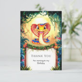 Betoverde Forest Snake Verjaardag Bedankkaart (Staand voorkant)