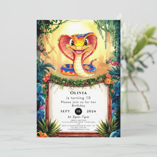 Betoverde Forest Snake Verjaardag Kaart (Staand voorkant)