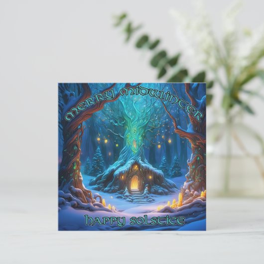 Betoverde Forest Solstice Viering Feestdagenkaart (Staand voorkant)