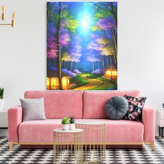 Betoverde Forest Stretched Canvas Print (Insitu (Woonkamer))
