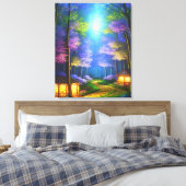 Betoverde Forest Stretched Canvas Print (Insitu (Slaapkamer))