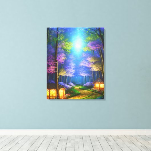 Betoverde Forest Stretched Canvas Print (Insitu (Houten vloer))