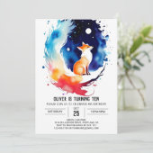 Betoverde Fox Hollow Verjaardag Kaart (Staand voorkant)