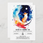 Betoverde Fox Hollow Verjaardag Kaart (Voorkant / Achterkant)