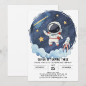 Betoverde Galaxy Rocket Astronaut Jongen Verjaarda Kaart (Voorkant / Achterkant)