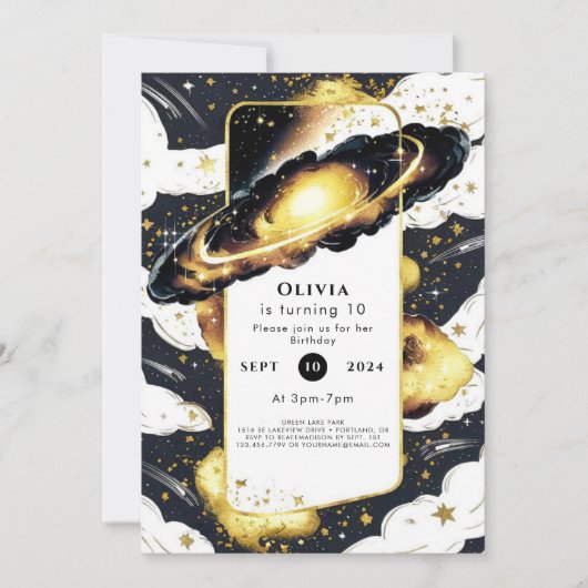 Betoverde Galaxy Space Verjaardag Kaart (Voorkant)