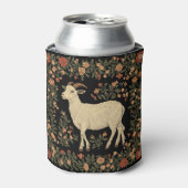 Betoverde Geit & Bloemen Folk Art Design Blikjeskoeler (Blikje Voorkant)